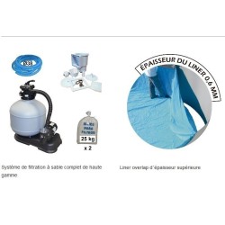 Piscine hors sol TOI Prestigio ronde 350x132 avec kit complet blanc