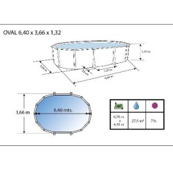 Round above ground pool TOI Prestigio white 350x132 with complete kit