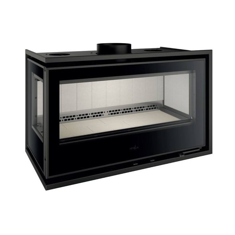 Holzeinsatz Ferlux Panoramic 90 Winkel mit 2 verglasten Seiten 18 kW