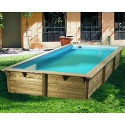 Piscine Bois  Sunwater 550x300 H140cm Liner bleu Ubbink