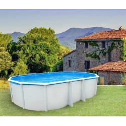 Piscine hors sol TOI Ibiza Compact ovale 550x366x132 avec kit complet blanc