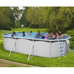 Piscina fuori terra TOI Mallorca ovale 550x366 con kit completo Antracite