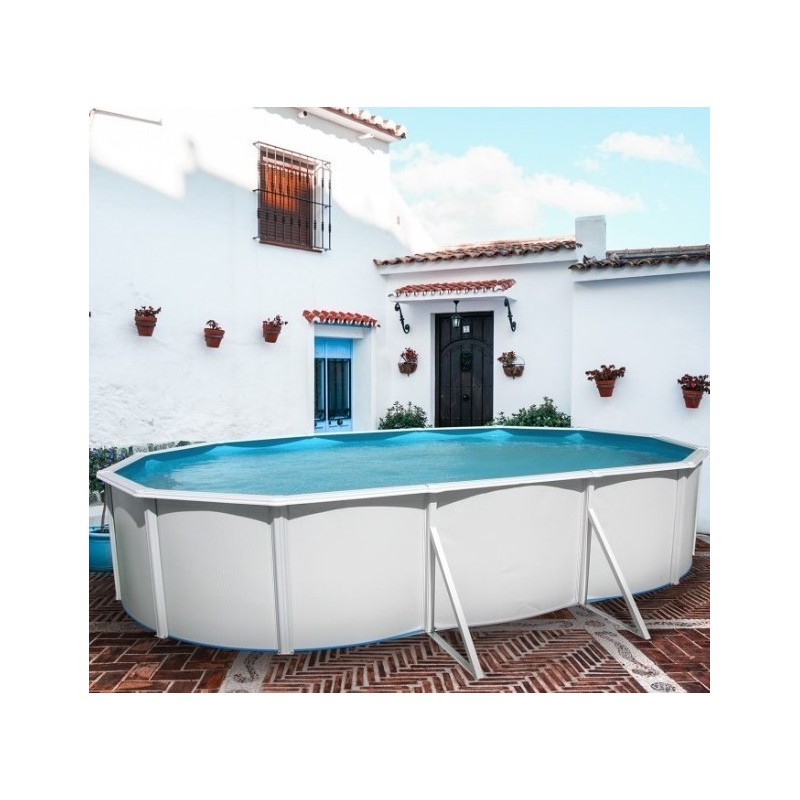 Piscina fuori terra TOI Mallorca ovale 550x366 con kit completo Antracite