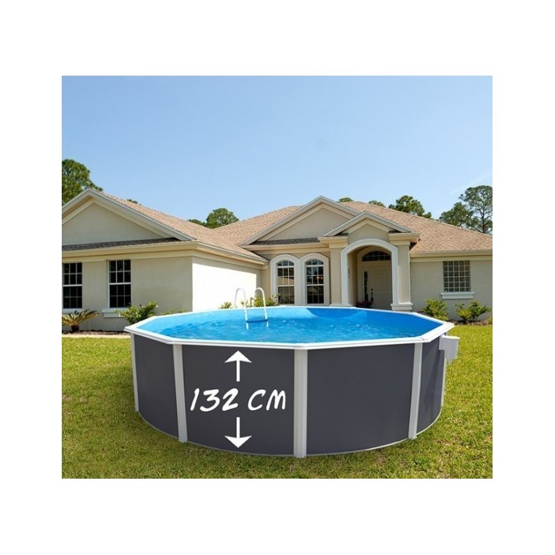 Piscina fuori terra TOI Magnum tondo 350x132 con kit completo Antracite