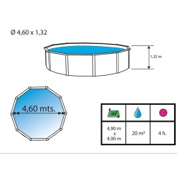 Piscina fuori terra TOI Magnum rotonda 460x132 Compact Antracite