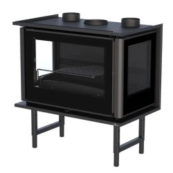 Wood insert 3 sides glazed Bronpi Paris 90-3-C 14kW with turbine