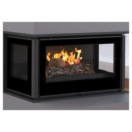 Wood insert 3 sides glazed Bronpi Paris 90-3-C 14kW with turbine