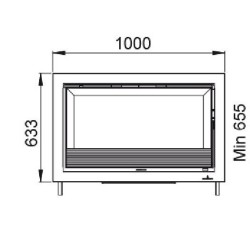 Wood insert 3 sides glazed Bronpi Paris 90-3-C 14kW with turbine