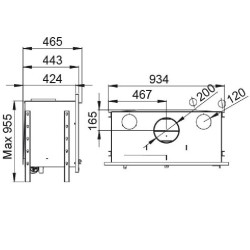 Wood insert 3 sides glazed Bronpi Paris 90-3-C 14kW with turbine