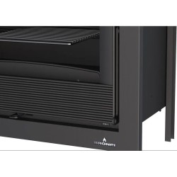 Inserção de madeira 3 lados envidraçado Bronpi Paris 90-3-C 14kW com turbina