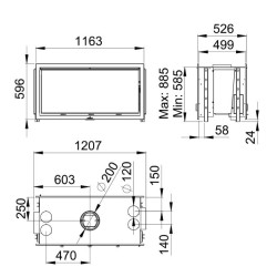 Wood insert Bronpi Cairo 110-D Double Face Vision 15kW with turbine