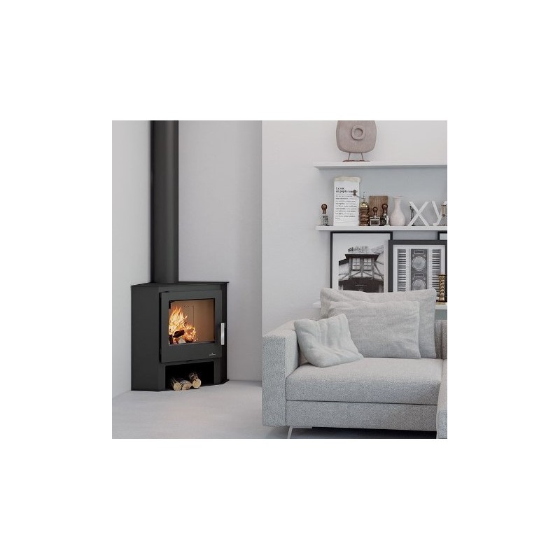 Estufa de leña Bronpi Gijon-H 11kW con horno y pira