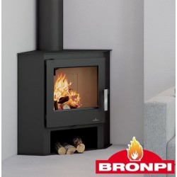 Estufa de leña Bronpi Gijon-H 11kW con horno y pira