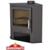 Poêle d'Angle à bois Bronpi Lerma 9kW avec Bûcher