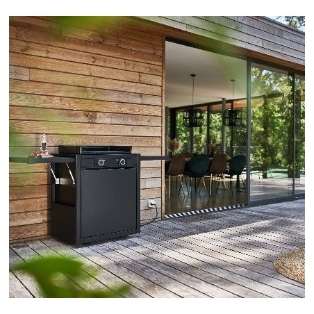 Carrello moderno Black 60 Forge Adour per plancha.