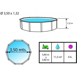 Piscina fuori terra TOI Magnum rotondo 350x132 Antracite