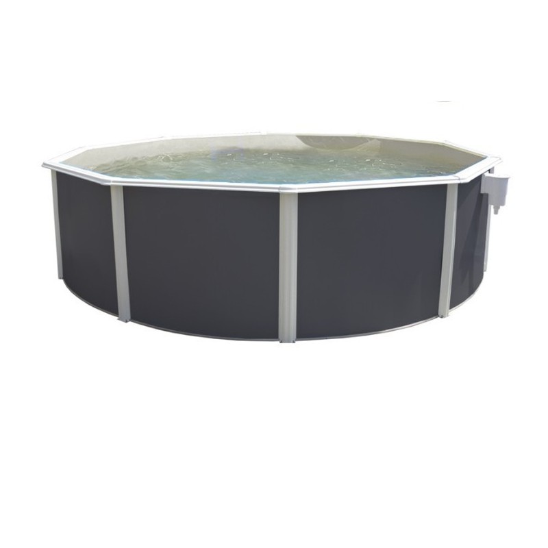 Piscina acima do solo TOI Magnum redonda 460x132 Antracite com escada de segurança