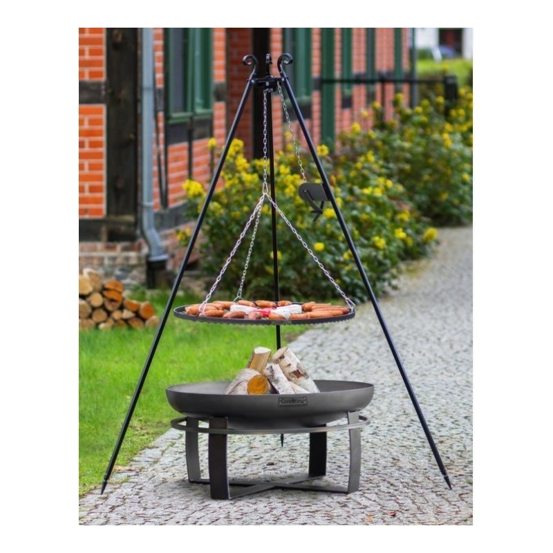 Braciere Viking King e treppiede 80cm con griglia in acciaio inossidabile