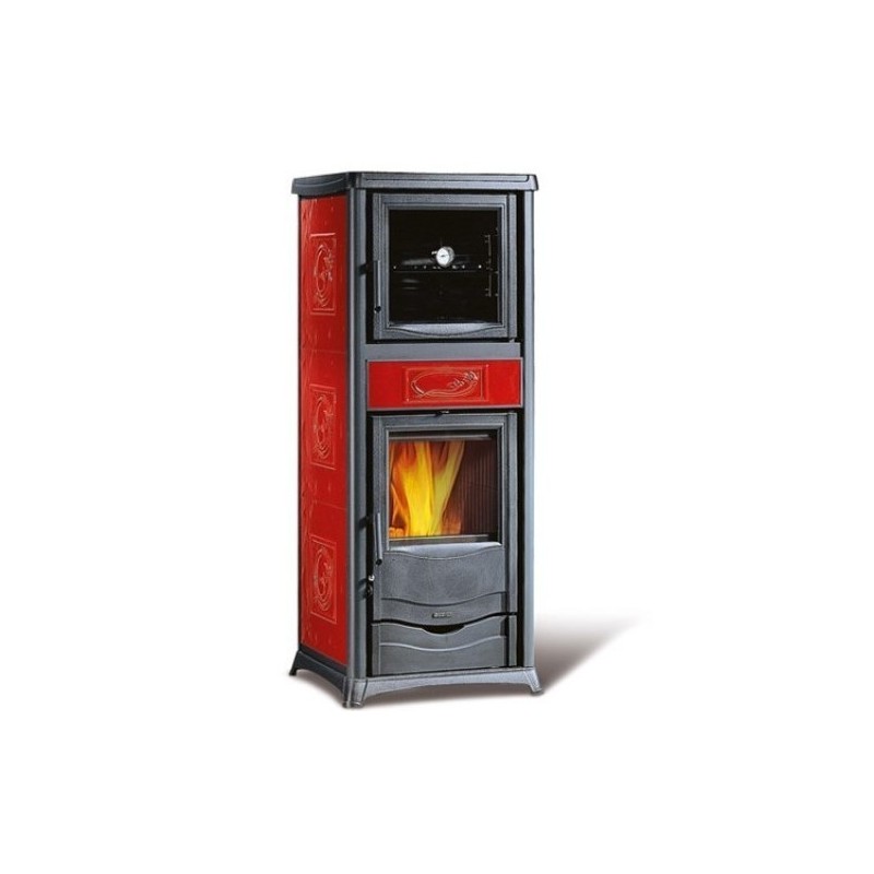 Poêle à bois avec Four Nordica Extraflame Rossella plus 9.1kW Liberty bordeaux