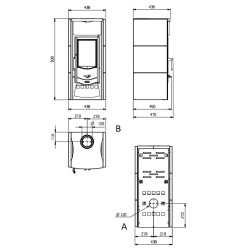 Fogão a lenha de pedra Nordica Extraflame Asia BII 4.0 7kW Vulcan