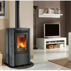 Poêle à bois Nordica Extraflame Ester BII 9.4kW pierre Naturelle
