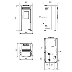 Belüfteter Pelletofen La Nordica Extraflame Ketty Evo 2.0 7kW Bordeaux