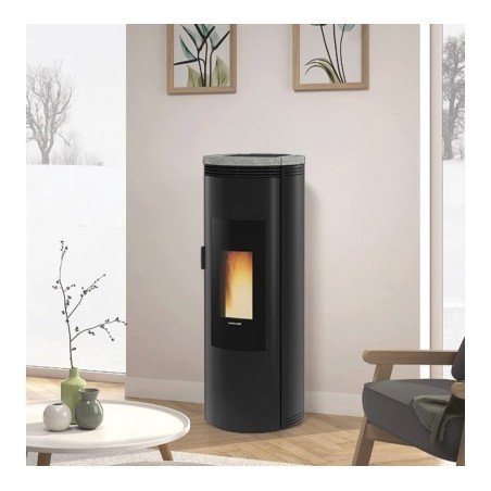 Pellet stove La Nordica Extraflame Amika 8kW waterproof ventilated Natural stone