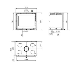Wood insert Nordica Extraflame Inserto 80 Wide 2.0 80kW