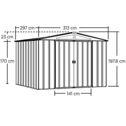 Galpão Habrita Metal Garden 313x297xh198 com Porta de Correr