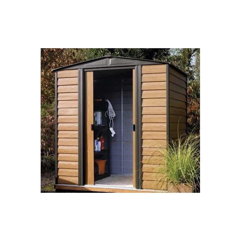 Cobertizo de jardín metálico Habrita 193x151xh201 Puertas correderas