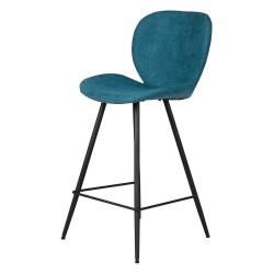 Set of 2 Chairs Worktop Ania Blue Fabric Base Metal VeryForma