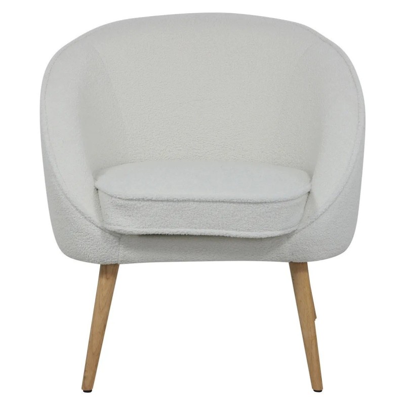 Armchair Fira effect buckle ecru base Solid rubber tree VeryForma