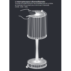 Gatsby Lámpara LED Vondom de cristal cilíndrico con batería