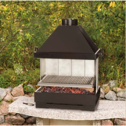 BarBecue Ferlux to Pose or Refractory Bricks and Steel with Hotte