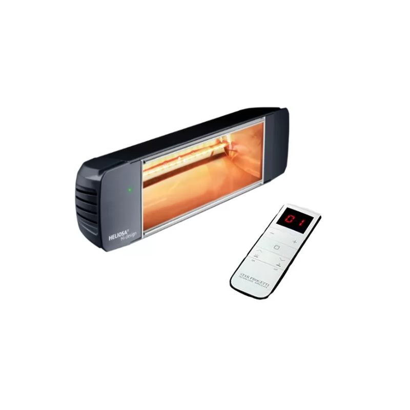 Heliosa HD 77 Radiant Heater 2000W Radio Remote Control Black