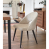 Set of 4 Beige Velvet Chairs with Ergonomic Back Black Legs KosyForm