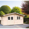 Cobertizo de jardín de troncos de madera 42mm Nancy Habrita 20m2