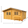 Cobertizo de jardín de troncos de madera 42mm Nancy Habrita 20m2