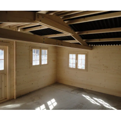 Cobertizo de jardín de troncos de madera 42mm Nancy Habrita 20m2