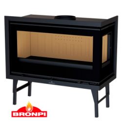 Insert à bois Bronpi Cairo 110-D 2 Vitres côté droit Vision 15kW