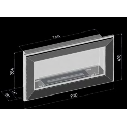 SIMPLEfire Frame 900 Bioethanol Fireplace Black with 1 Window