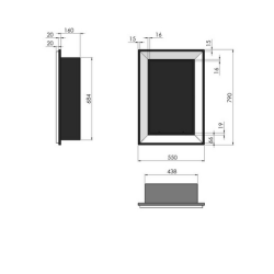 SIMPLEfire Frame 550 Black Bioethanol Fireplace with 1 Window