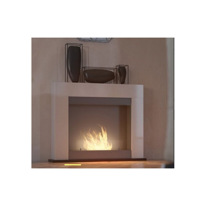 Cheminée au bioéthanol SIMPLEfire Portal2 blanc avec 1 vitre