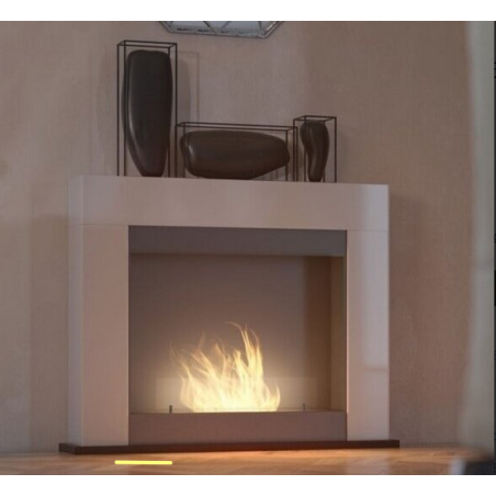 Cheminée au bioéthanol SIMPLEfire Portal2 blanc avec 1 vitre