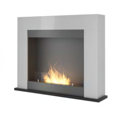 Cheminée au bioéthanol SIMPLEfire Portal2 blanc avec 1 vitre