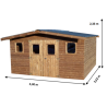 Abri de jardin Habrita Thermabri en bois massif 15,14 m2 avec toit en acier