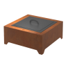 Black Square Steel Fire Bowl 70cm Infire