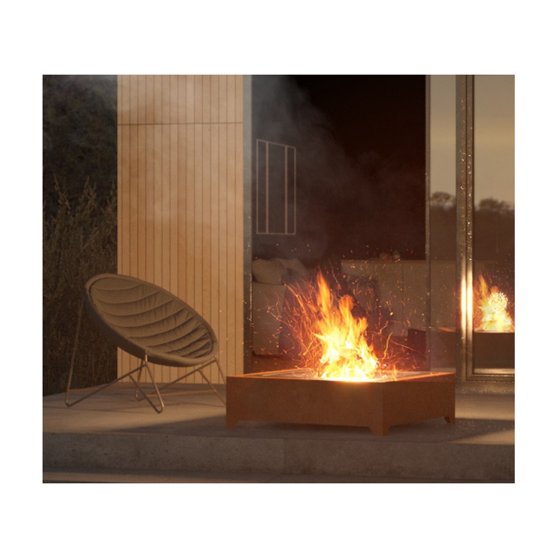 Square Corten 1000 Infire Steel Fire Bowl