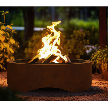 Cuenco de fuego redondo de acero inoxidable Corten 1000