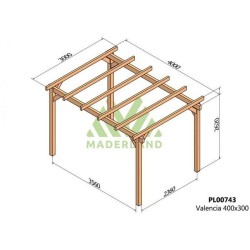 Valencia Solid Wood Freestanding Pergola 4x3m 12m2